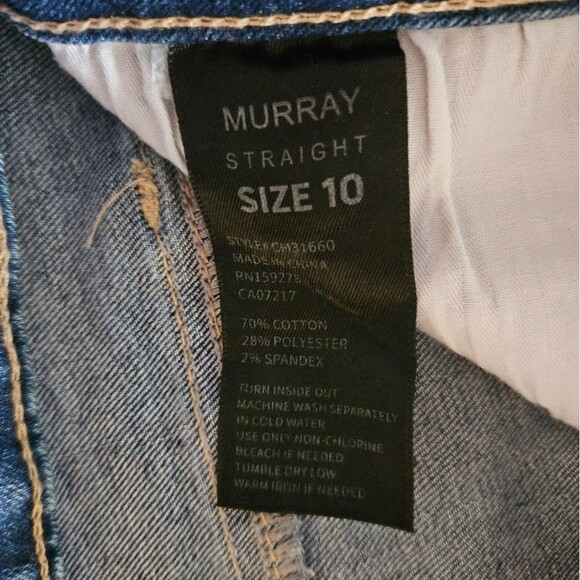 Copperflash Womens Jeans Size 10 Murray Straight Cut-Off Crops Lace Hem Blue - Picture 11 of 11